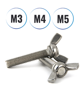 Flügelschrauben von M3 M4 M5 DIN 316 amerikanische Form aus Edelstahl A2