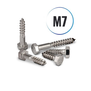 Sechskant Holzschrauben M7 DIN 571 aus Edelstahl A2