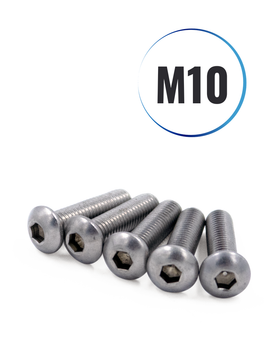 Linsenschrauben M10 mit Innensechskant ISO 7380 aus Edelstahl A2