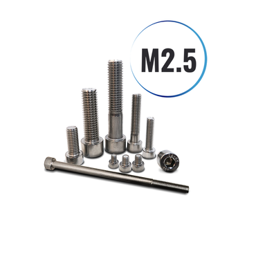 Zylinderschrauben M2,5 mit Innensechskant DIN 912 aus Edelstahl A2