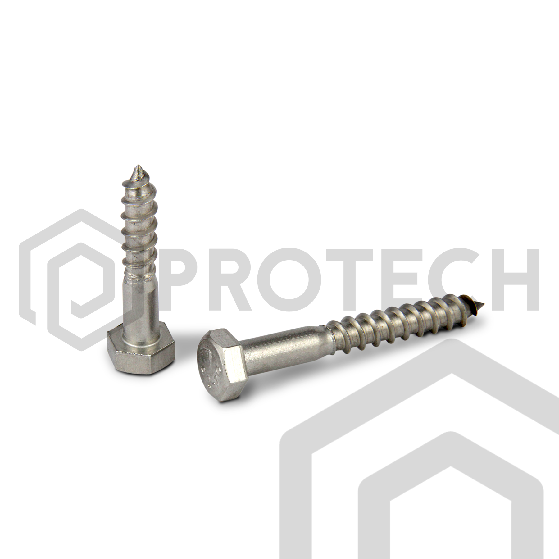 Sechskant Holzschrauben M8 von 25 bis 70mm DIN 571 aus Edelstahl A2