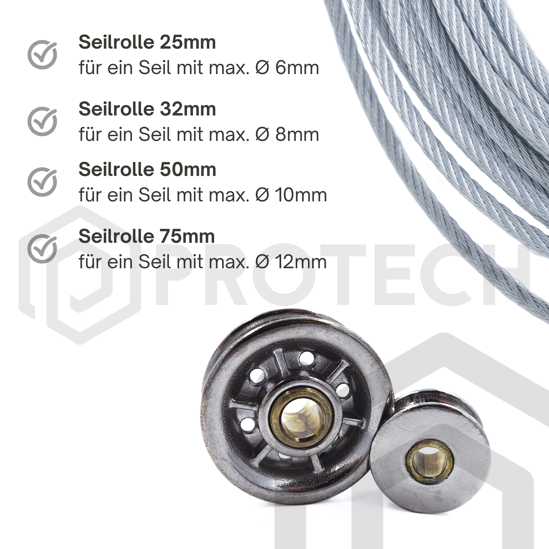 Seilrolle aus Edelstahl