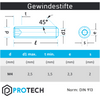 Gewindestifte M4 mit Innensechskant u. Kegelkuppe DIN 913 aus Edelstahl A2